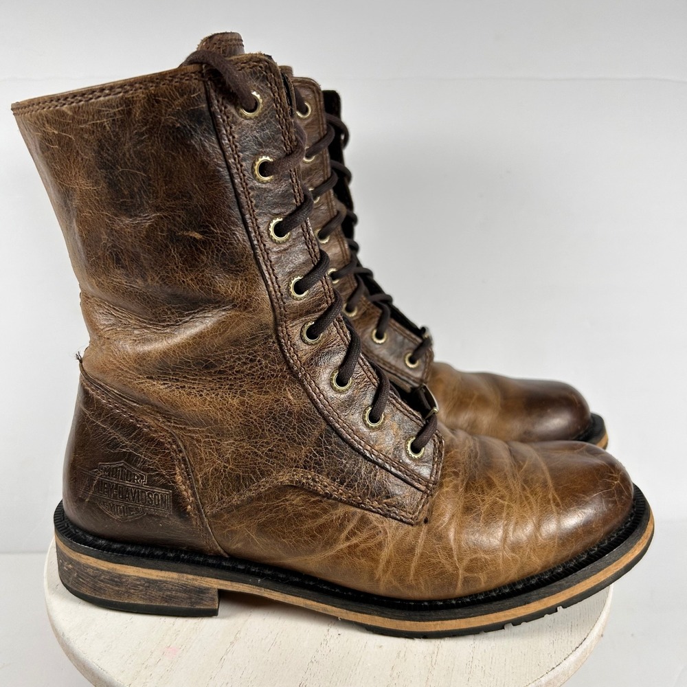 Harley-Davidson Women's Brown Leather Combat Boots